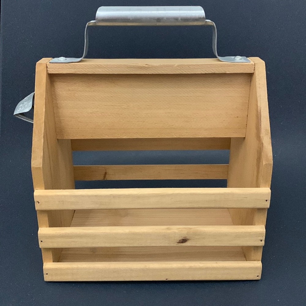 Wooden Beer Caddy with Bottle Opener